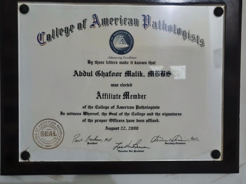 College of American Pathologists — Affiliate Member